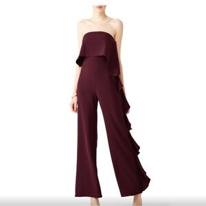 Elegant Burgundy Strapless Jumpsuit